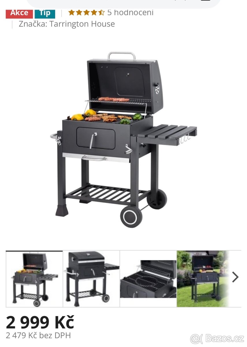 Tarrington House Zahradní gril na dřevěné uhli - 4