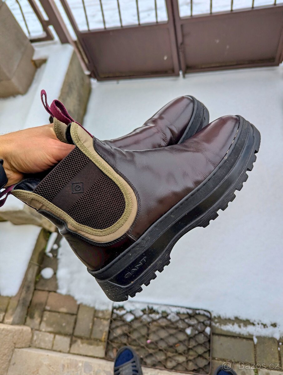 Pánské kotníkové boty GANT, barva Bordeaux, - 4