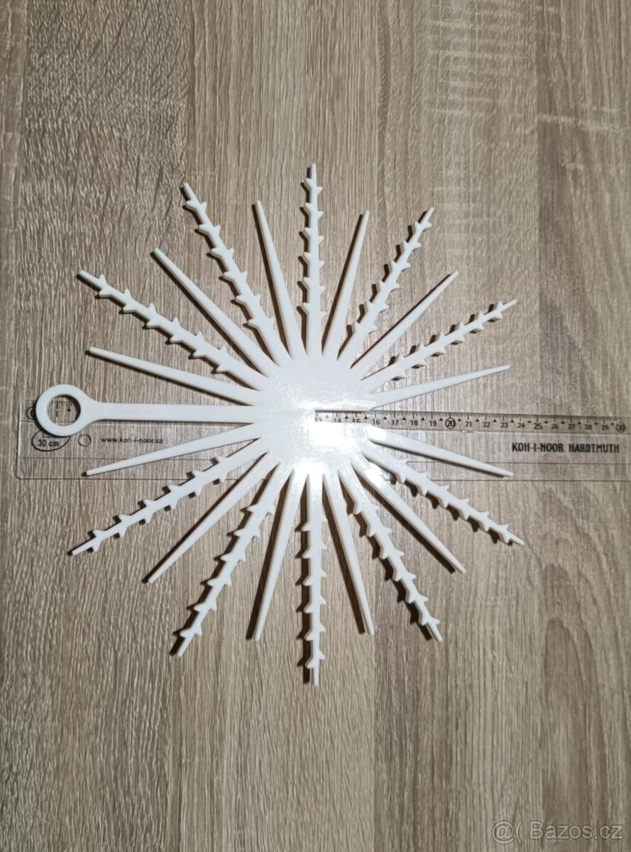 Vánoční retro vločka 25cm - 4