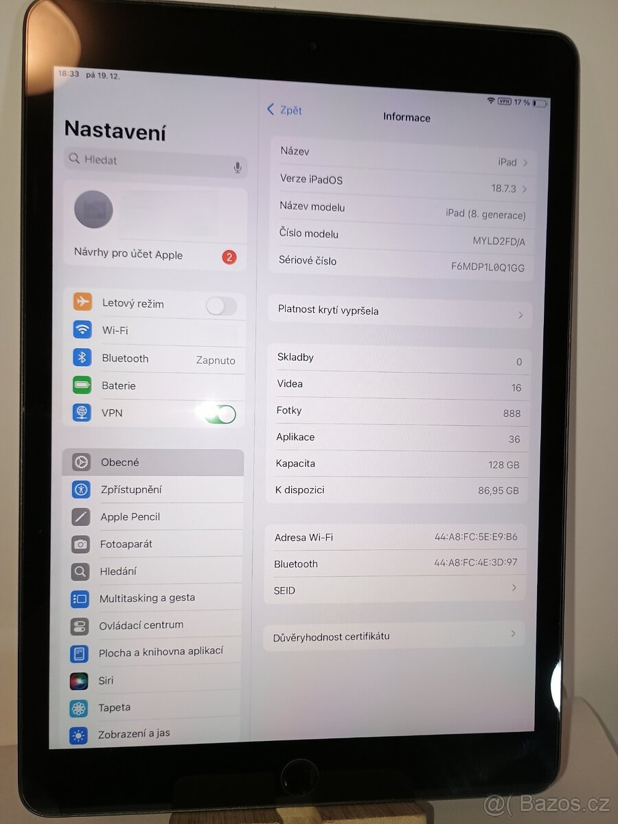 Tablet Apple iPad 8.gen 128GB, jako nový - 4
