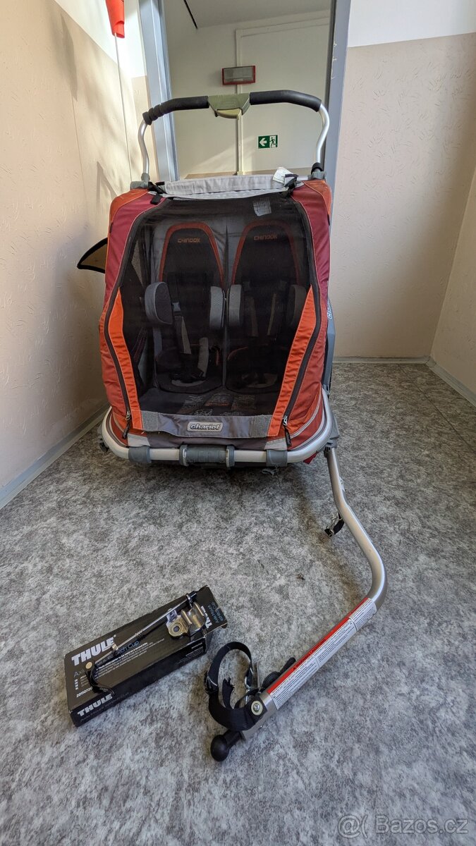 vozík pro dvě děti - chůze/běh/kolo - 4