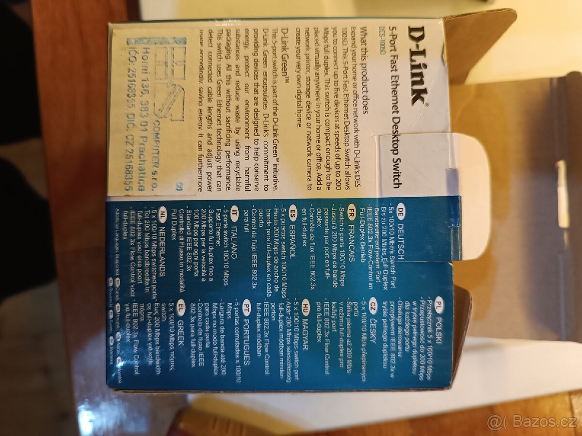 Prodám síťový přepínač (switch) D-Link - 4