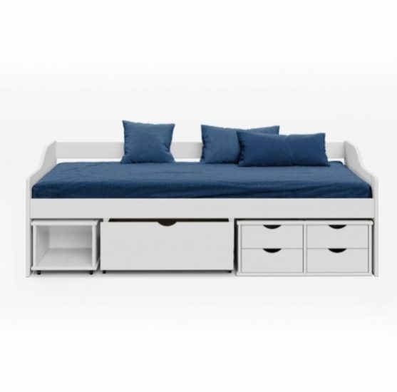 Dřevěná postel, jednolůžko se zásuvkami 90x200cm - 4