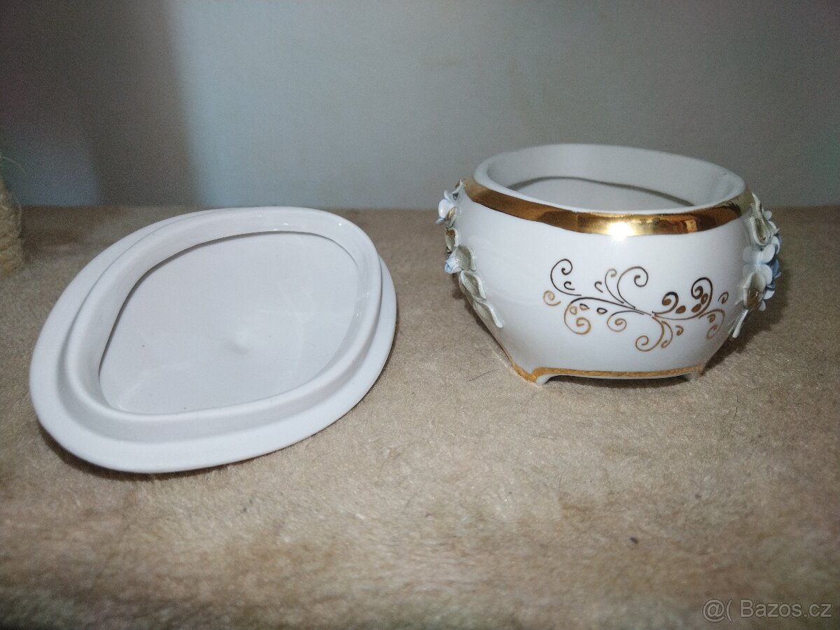 Retro porcelánová dóza/cukřenka/šperkovnice USSR - 4