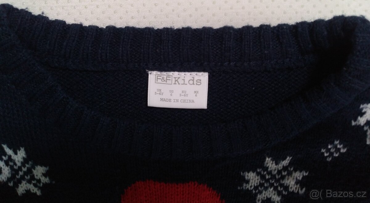 Dětský vánoční svetr F&F vel. 5-6 let - 4