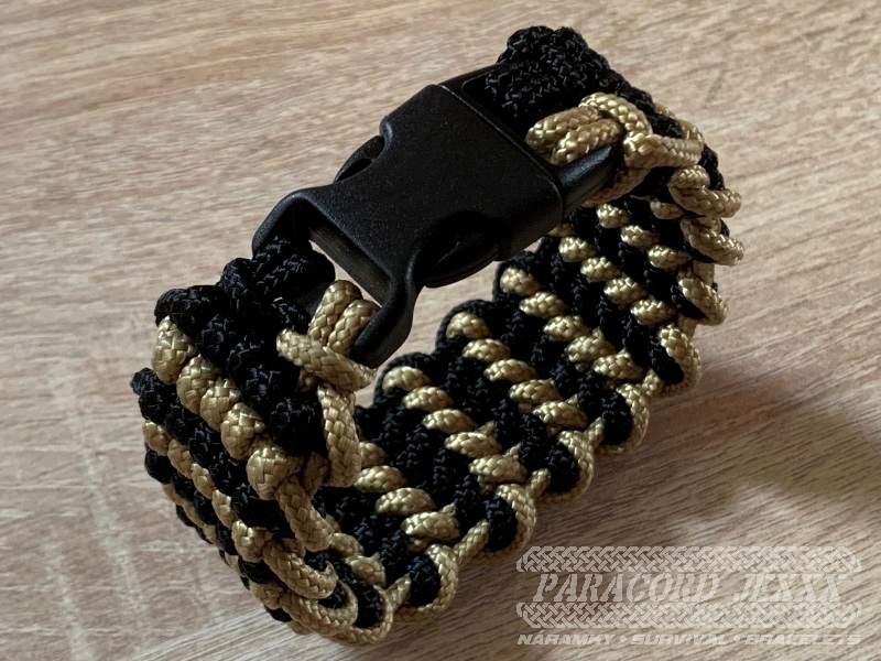 Paracord náramek (19 cm) black - bronze - 4