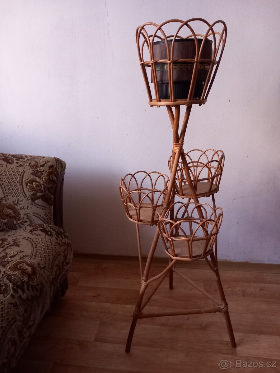 Stojan ratanový 100cm na 4 kytky - 4
