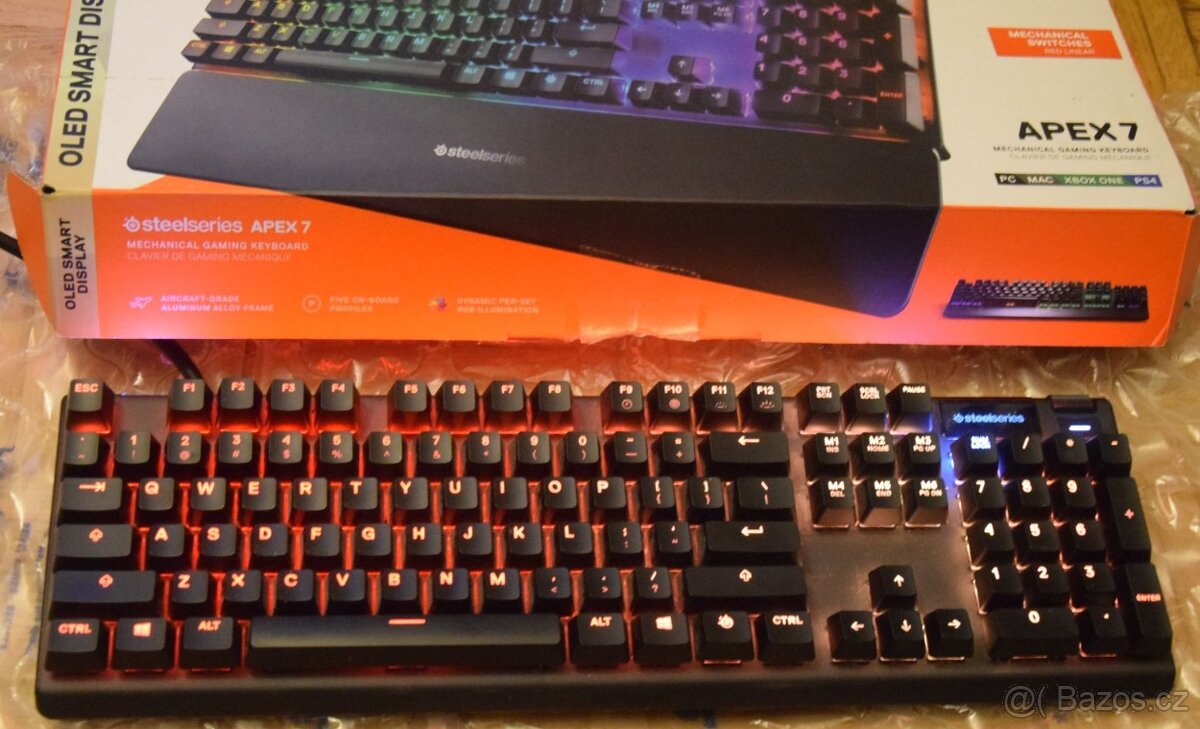 SteelSeries Apex 7S, magnet. podložka, OLED display,USB hub - 4