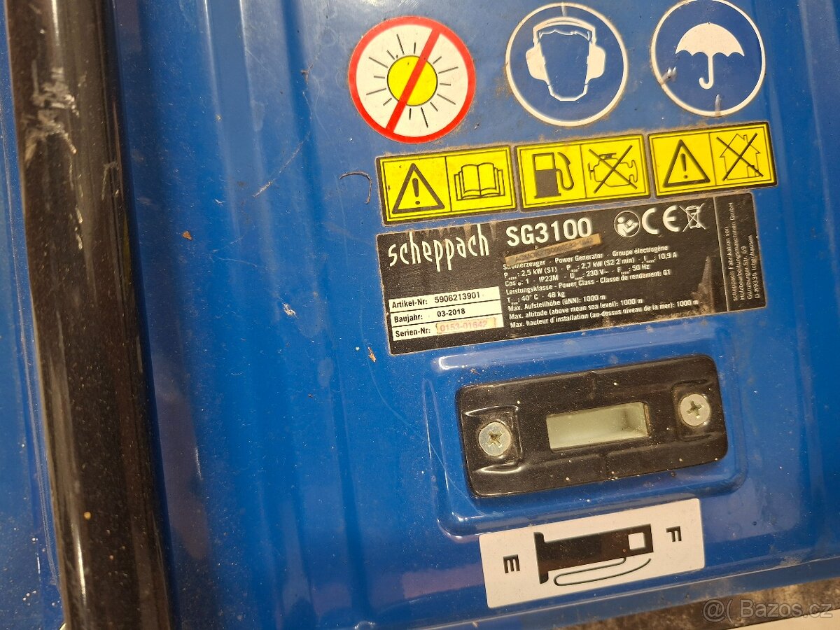 Elektrocentrála Scheppach SG3100. Výkon 2700 W - 4