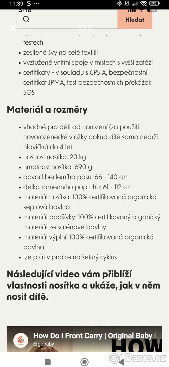 Ergobaby Nosítko Organic Dandelion - 4