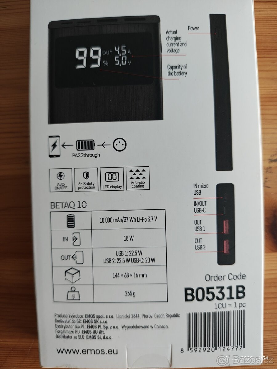 powerbanka Emos 10 000 mAh, rychlonabíjecí 22,5 W - 4