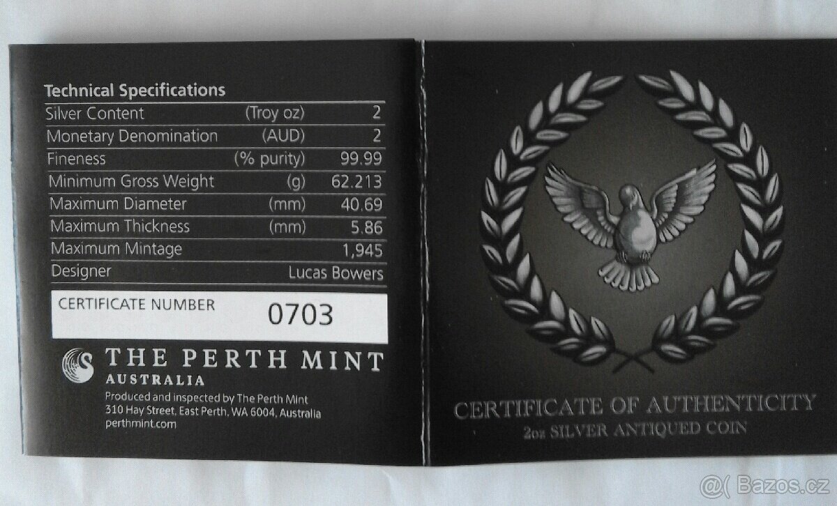 Stříbrná mince 75. výročí od konce II. sv. války, 2 oz - 4