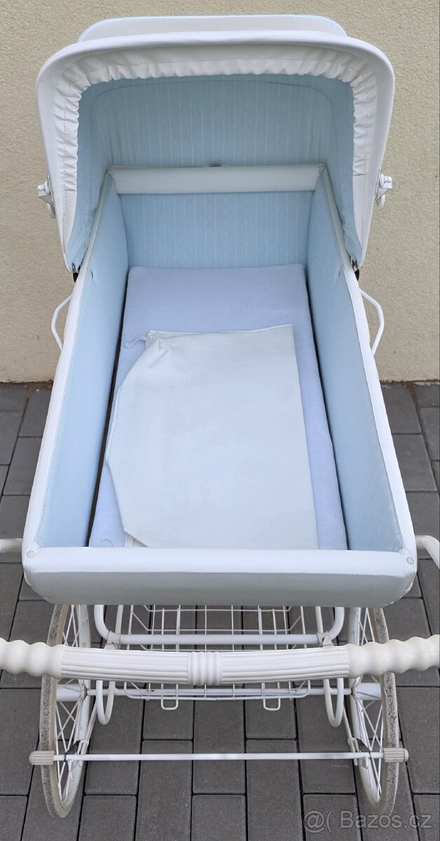 Retro kočárek Knokin bílá - 4