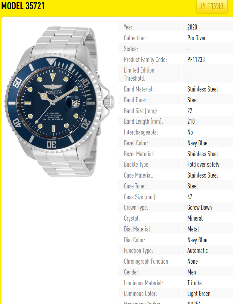 NOVÉ Invicta Pro Diver automatic -záruka- WR200M- - 47mm - 4