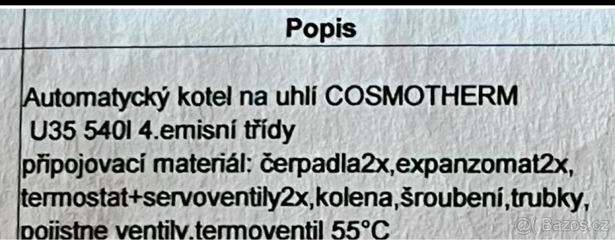 Prodala automatický kotel na uhlí cosmotherm - 4
