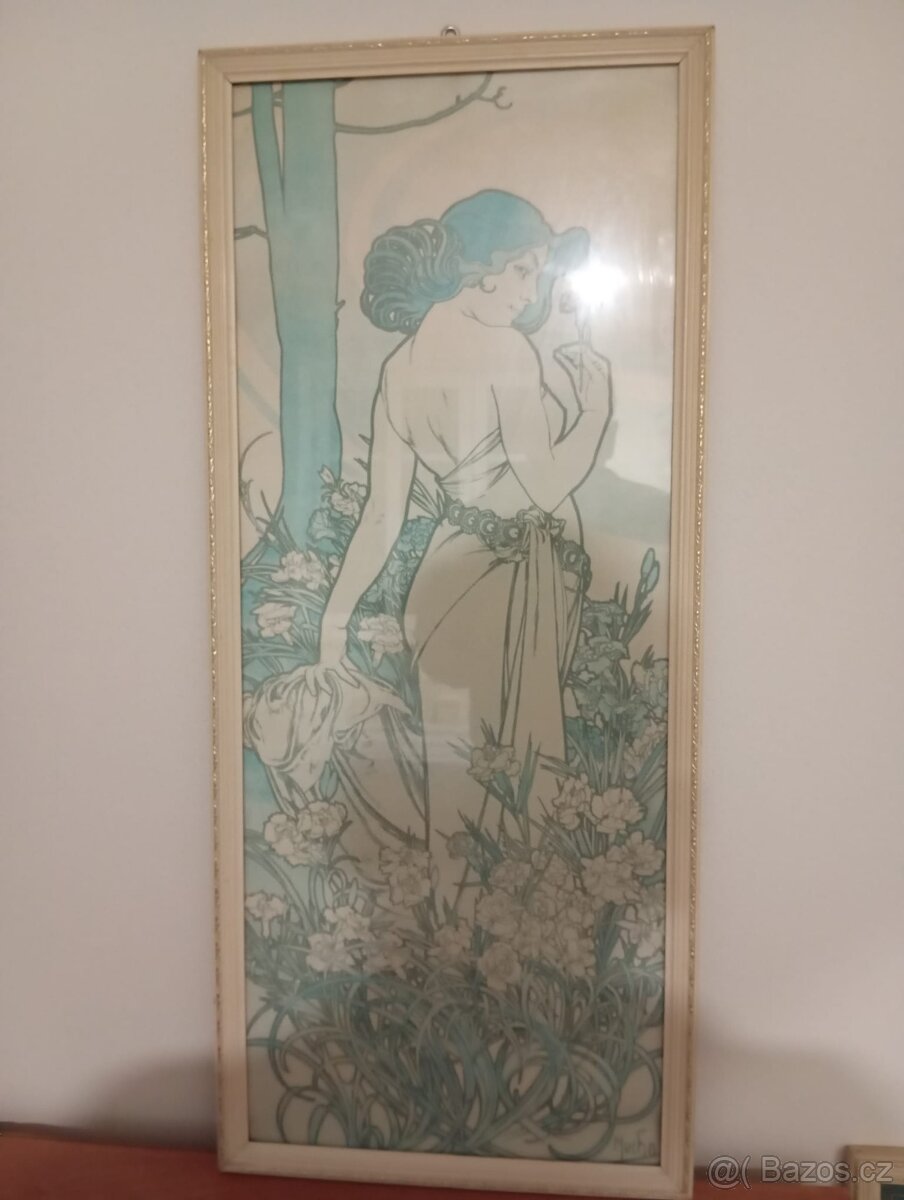 Sada 4ks secesních obrazů - Alfons Mucha - 4
