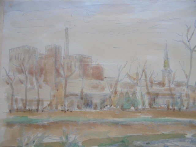 OBRAZ-SVATOPLUK HAVRLÍK-POHLED NA PARDUBICE - 4