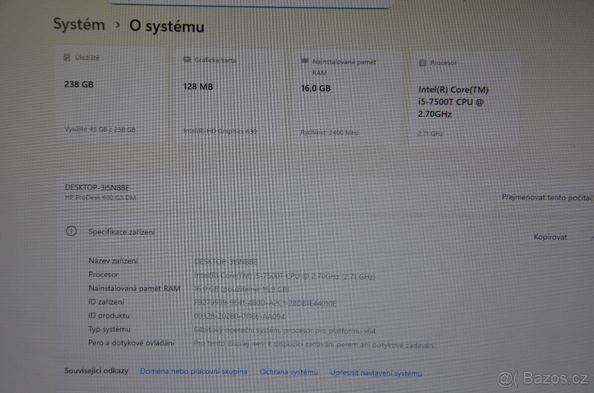 HP Prodesk 600 G3 Mini PC i5/16GB/SSD 256GB/záruka - 4