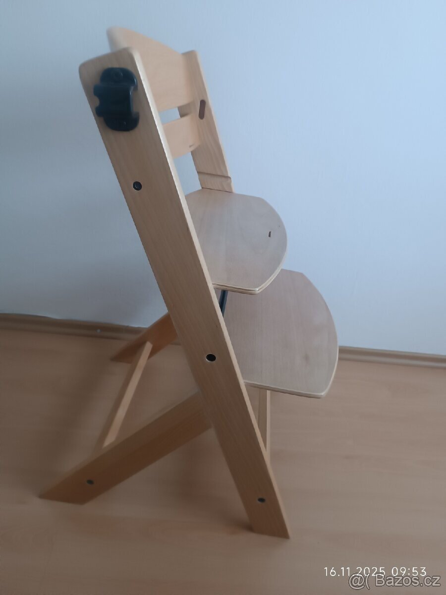 Dětská jídelní židlička Kinderkraft enock wooden buk - 4