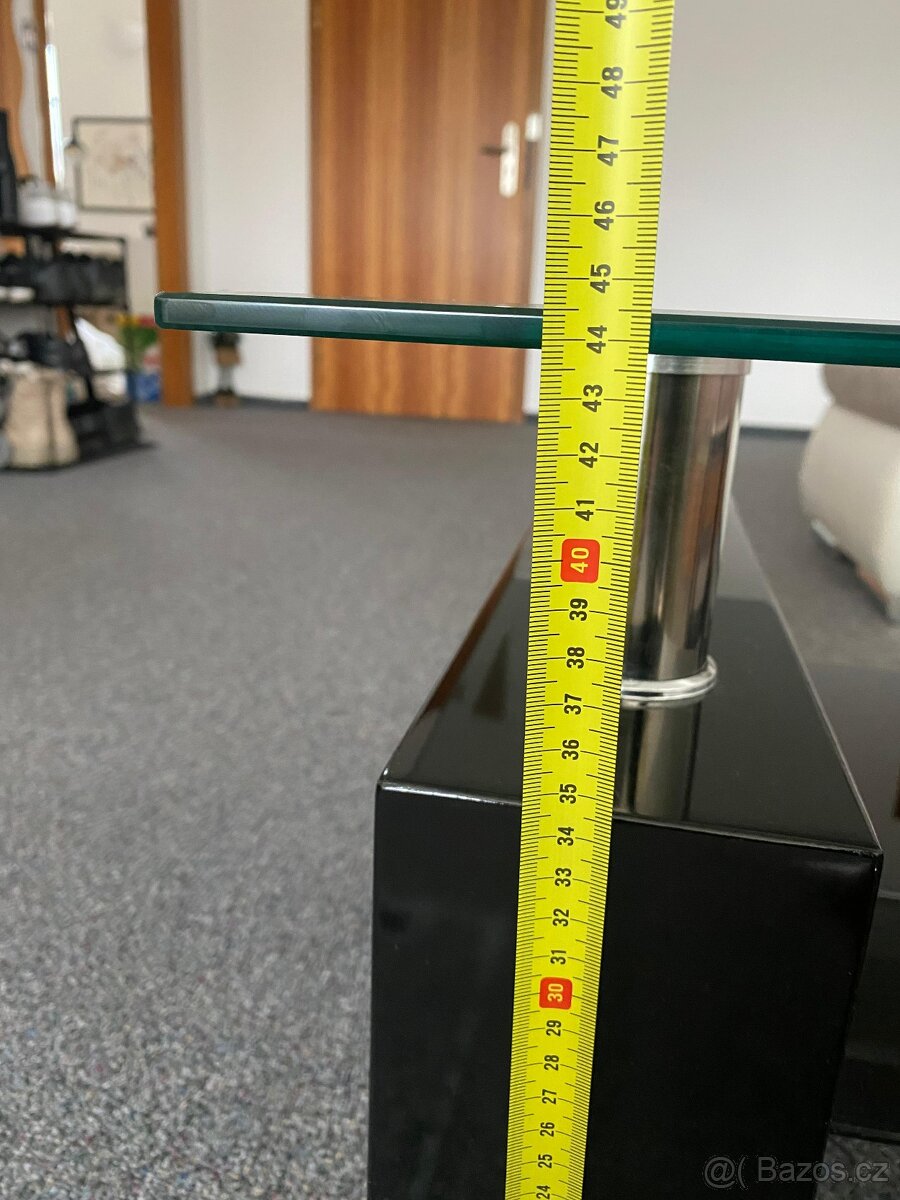 Konferenční stolek, skleněný ČERNÝ - 4