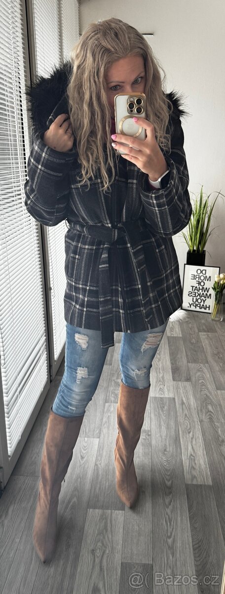 Kašmírový káro kabátek - 4