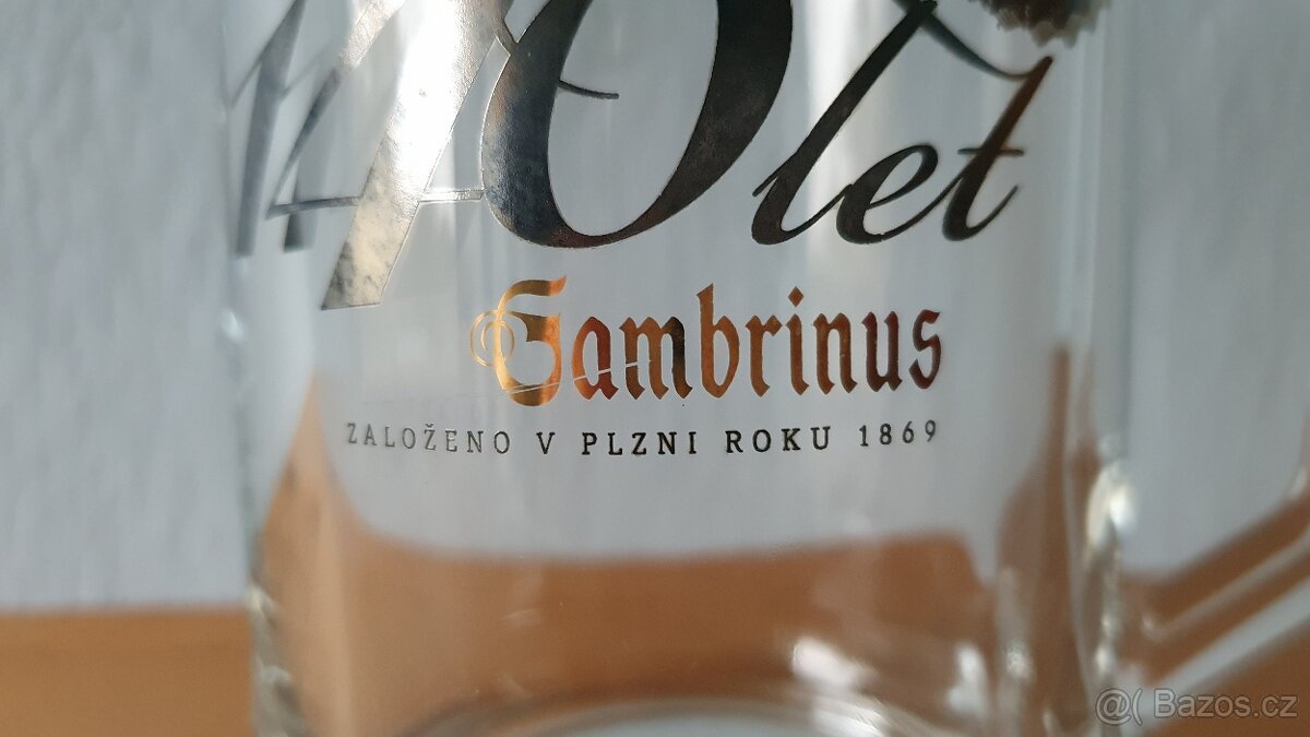 140 let Gambrinus skleněný pulitr (0,5L) - 4