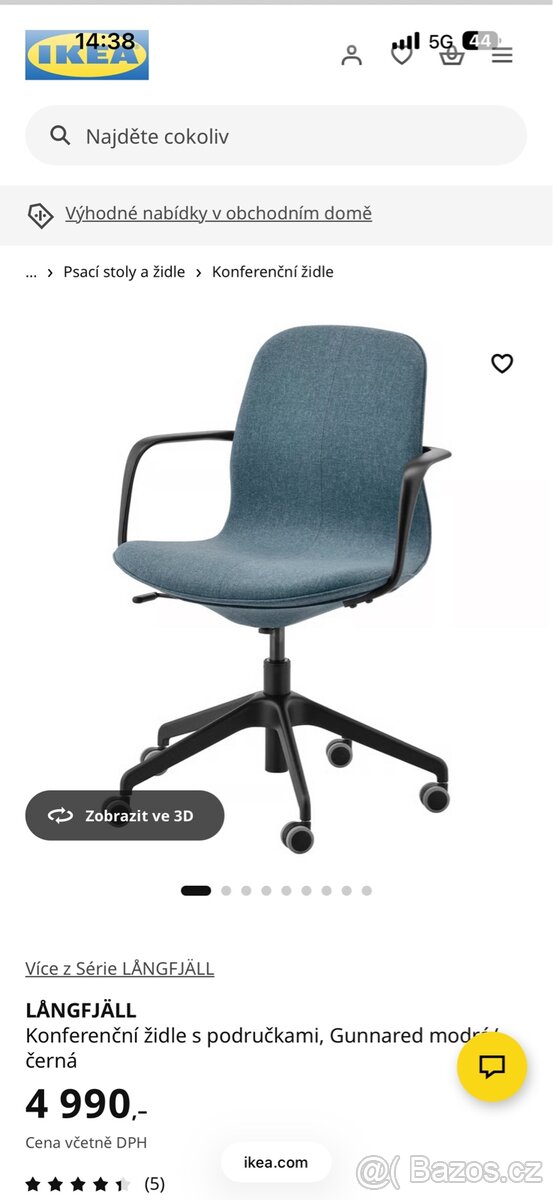 kancelářská židle IKEA Langfjall - 4