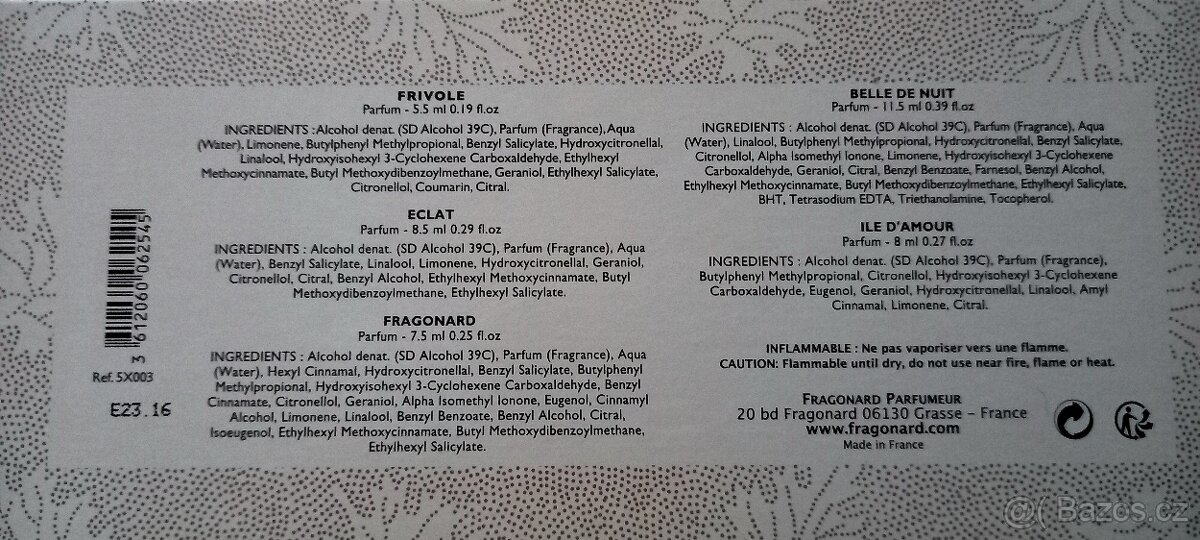 Vintage set 5ks mini parfémů Fragonard - 4