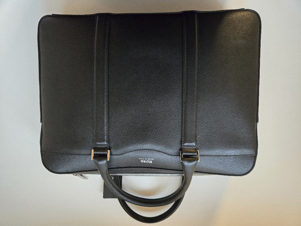 Pánská kožená taška Hugo Boss, originál černá NOVÁ - 4