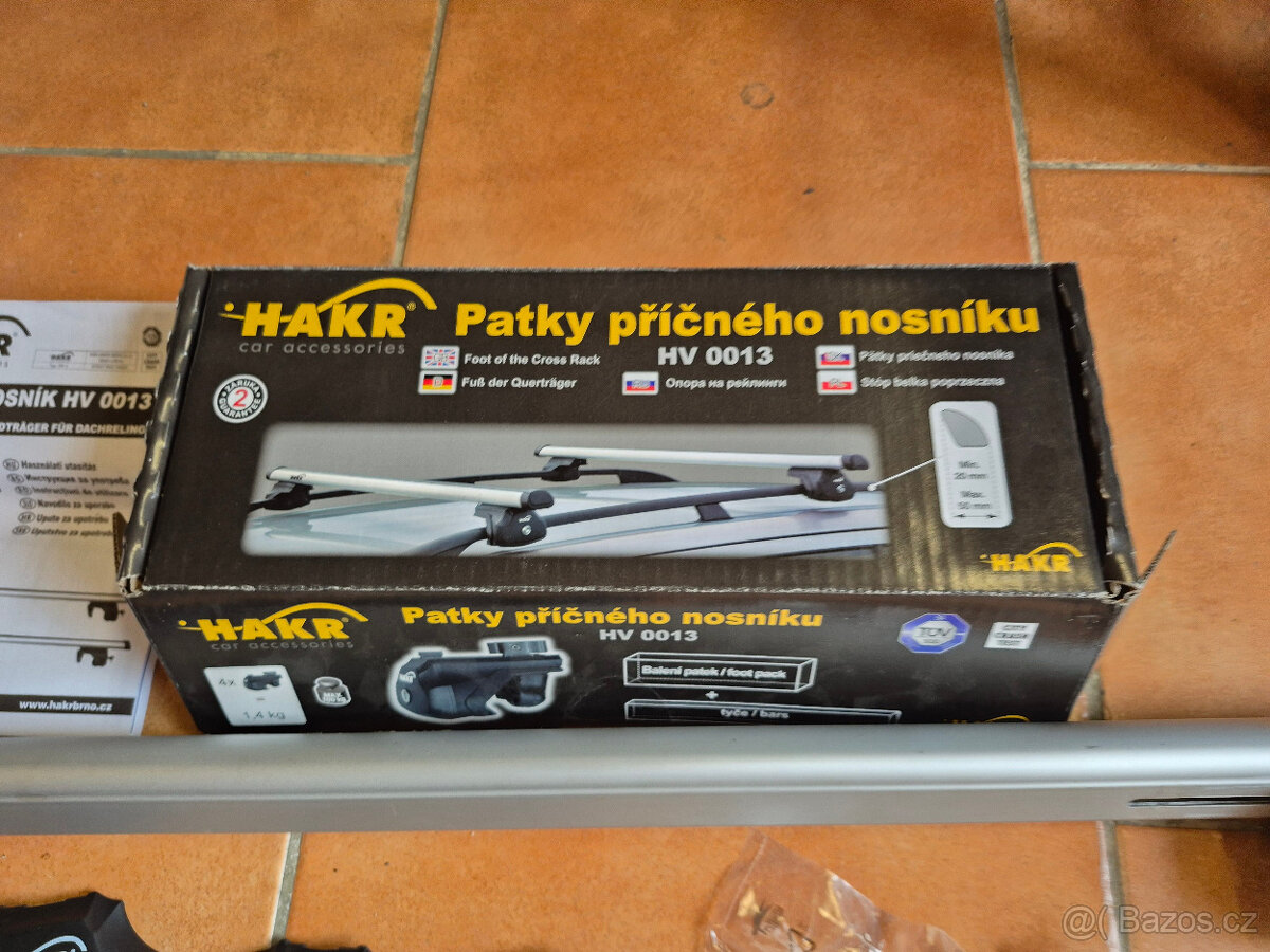Střešní nosič, příčníky HAKR na hagusy, lyžiny 120cm - 4