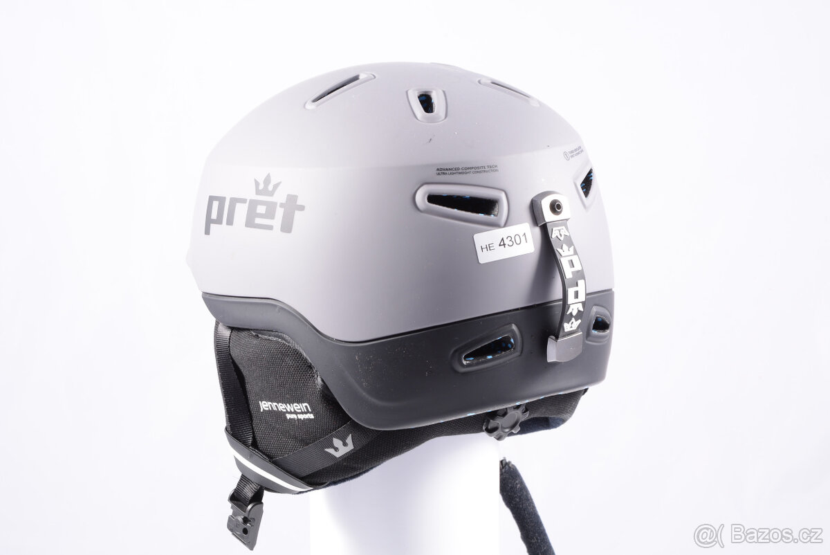 Použita lyžařská/snowboardová helma PRET EPIC, šedá/černá - 4