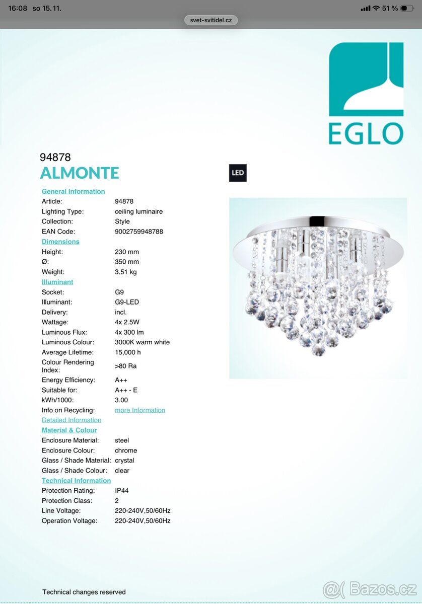 Stropní svítidlo Eglo Almonte - 4