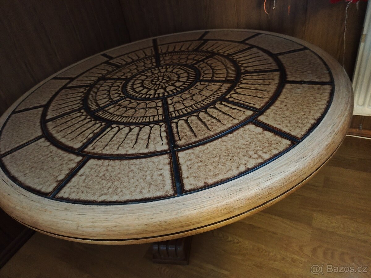 Presklena vitrína,stolík,komoda Masív Dub - 4