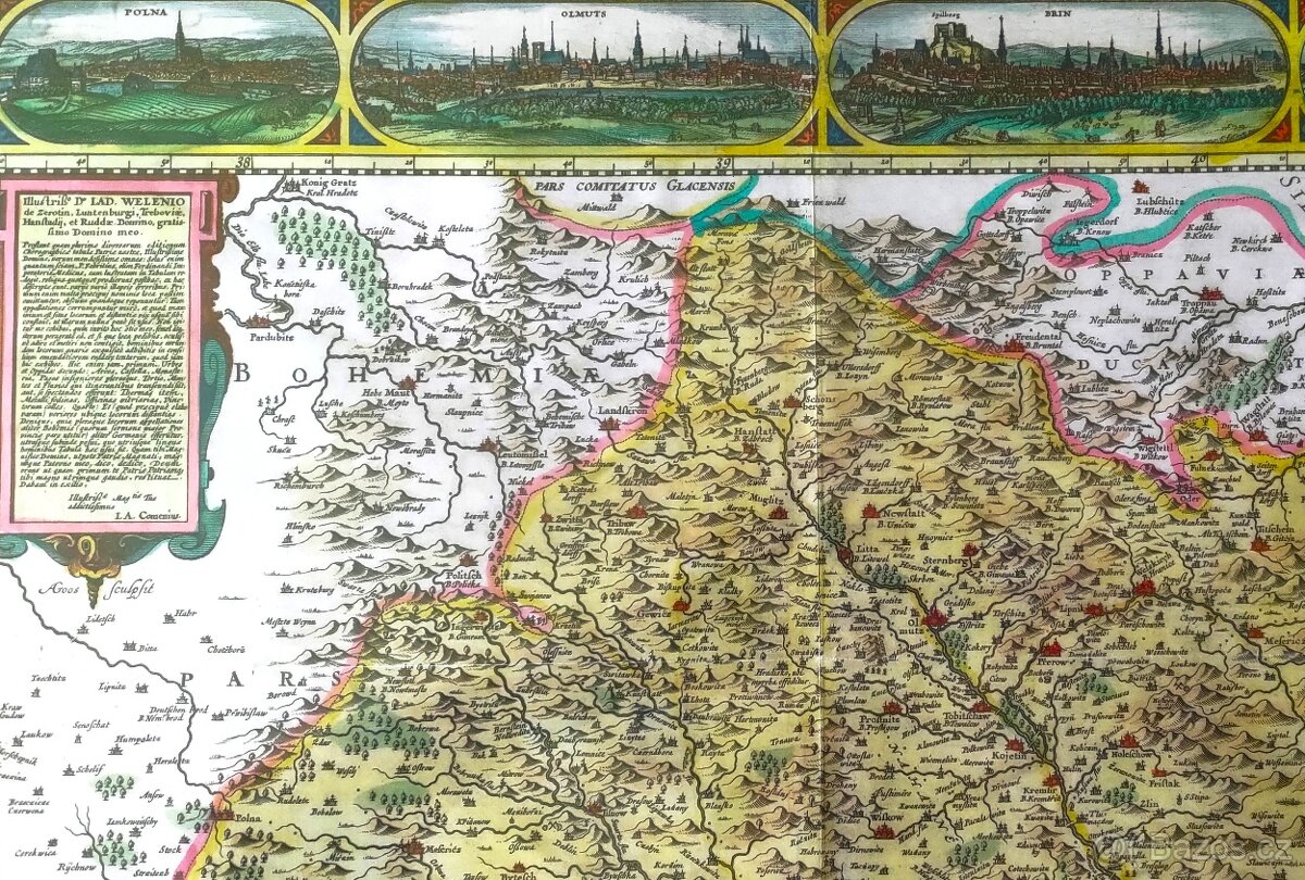 KOMENSKÉNO MAPA MORAVY / obraz 65 x 49 cm / - 4