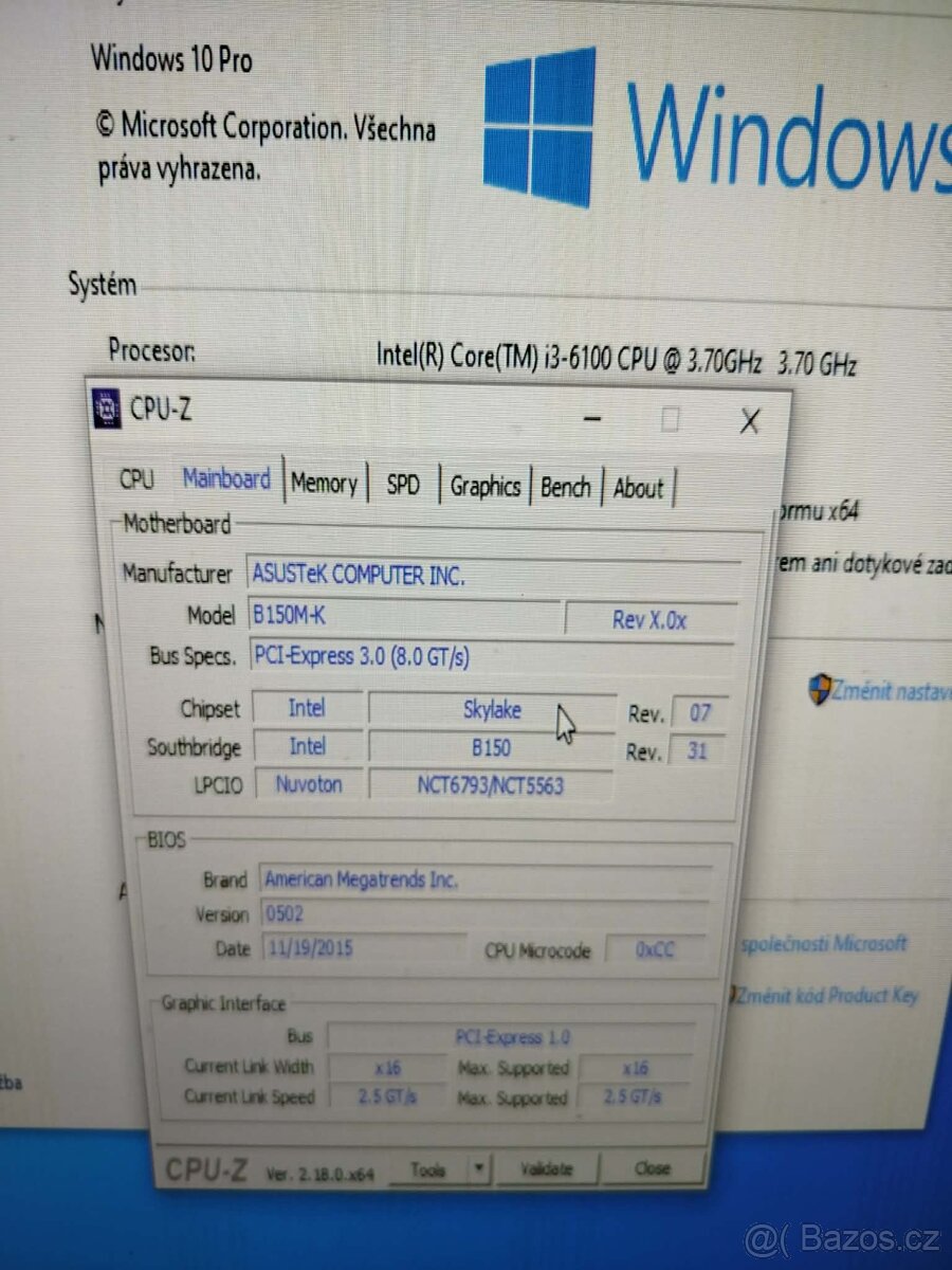 ASUS B150M-K+ i3 6100+chladič - 4