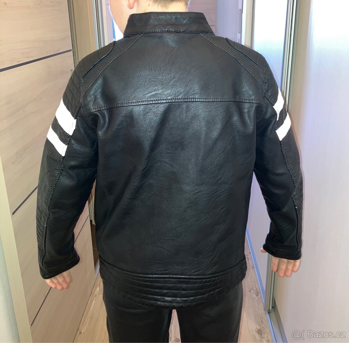 Krásná kožená chlapecká bunda vel. 152 - 4
