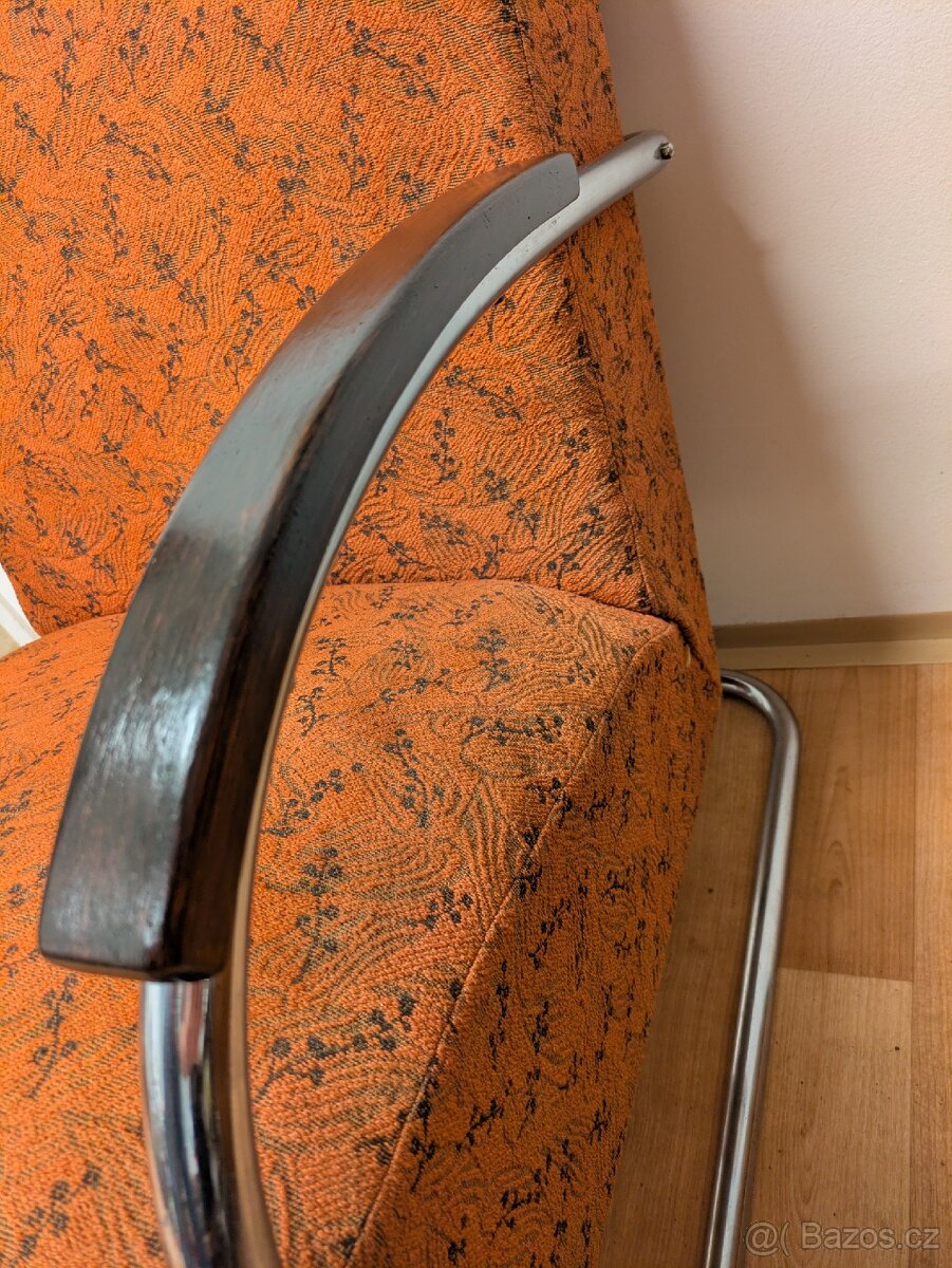 Funkcionalismus, chrom křeslo Anton Lorenz, Thonet - 4