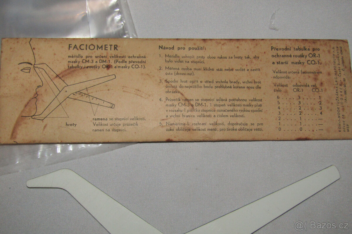 Plynová maska CM3,faciometr,miska smaltovaná - 4