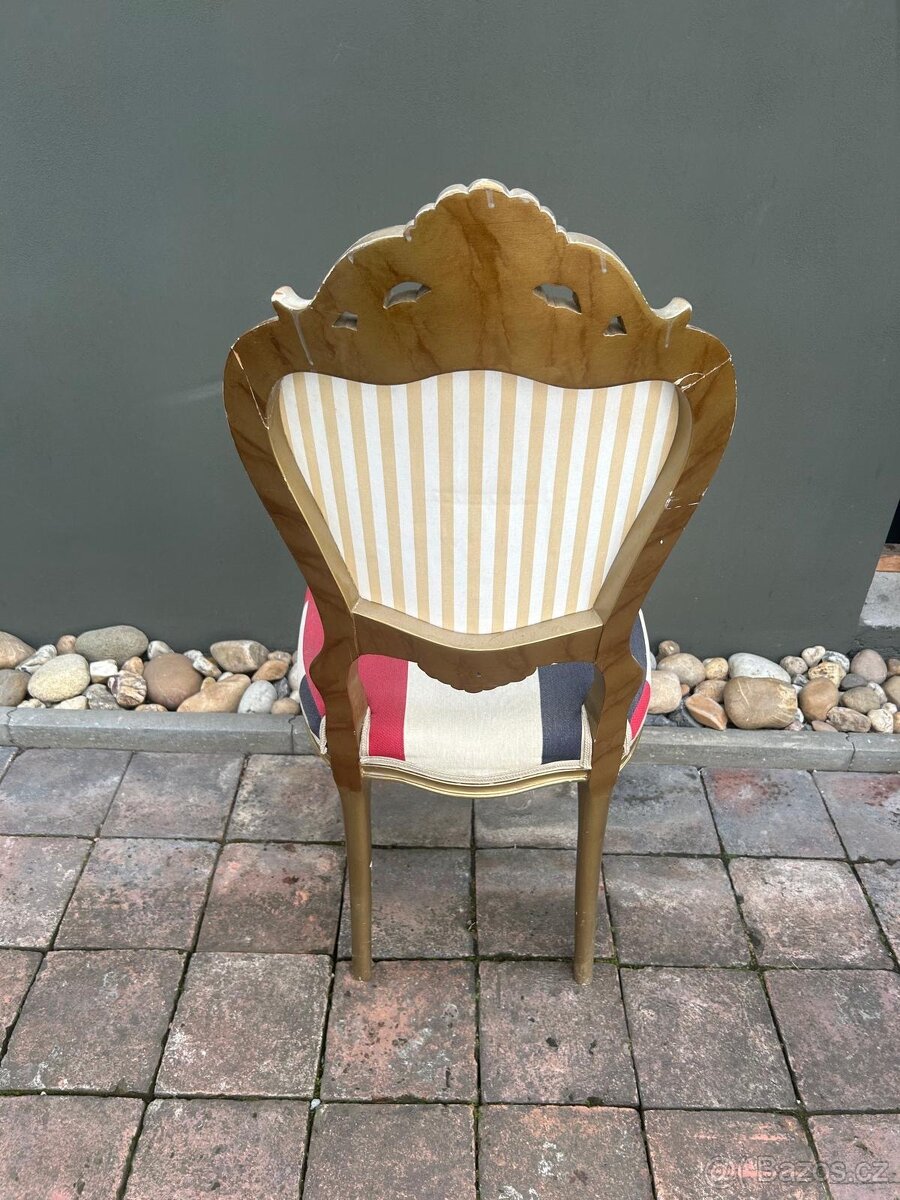 Starožitné barokní židle 6ks. - 4