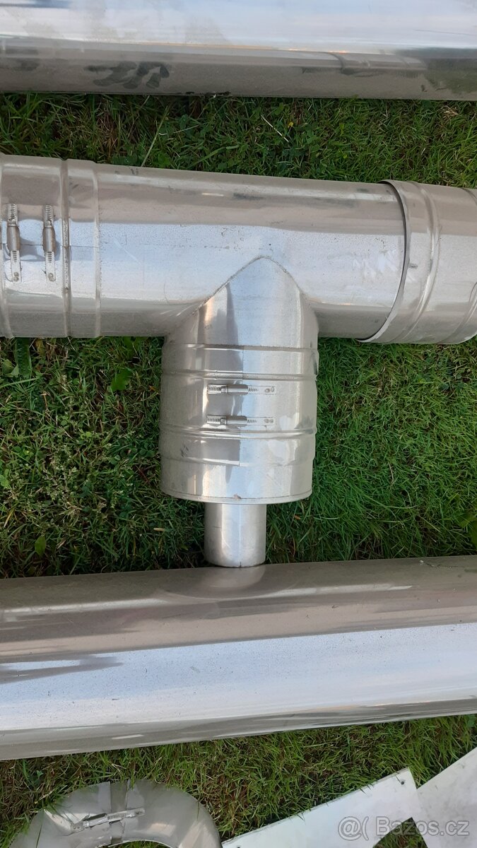 Komínová nerezová sestava pro peletová kamna 130mm - 4