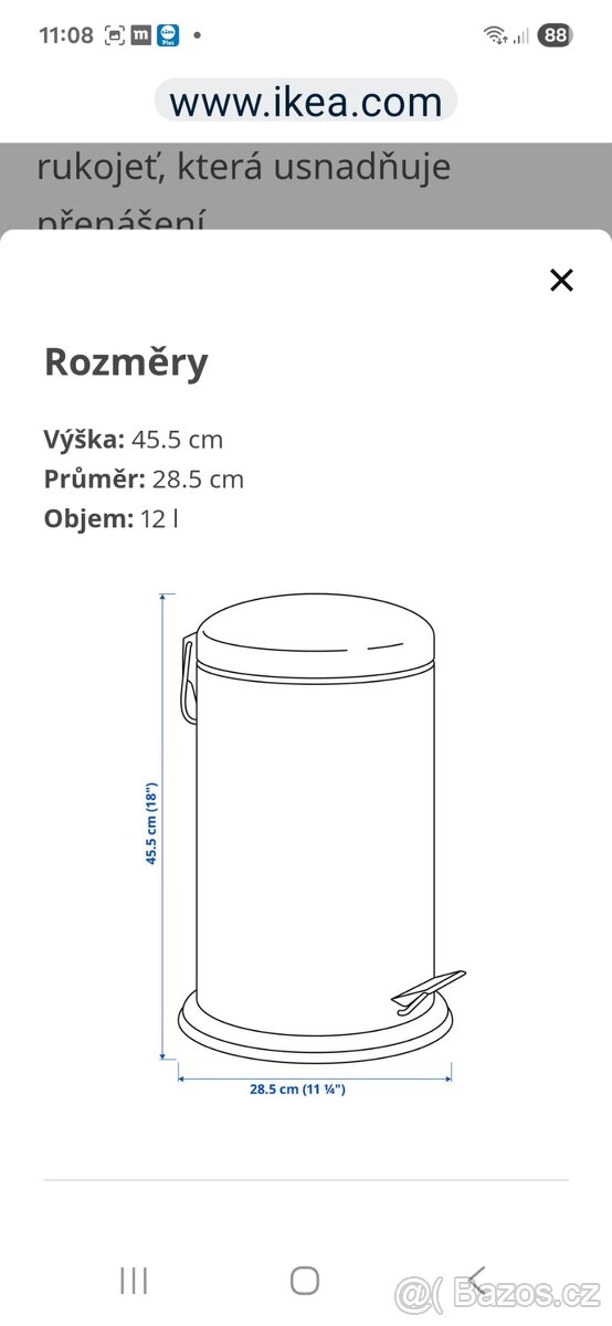 Odpadkový koš plechový z IKEA - 4