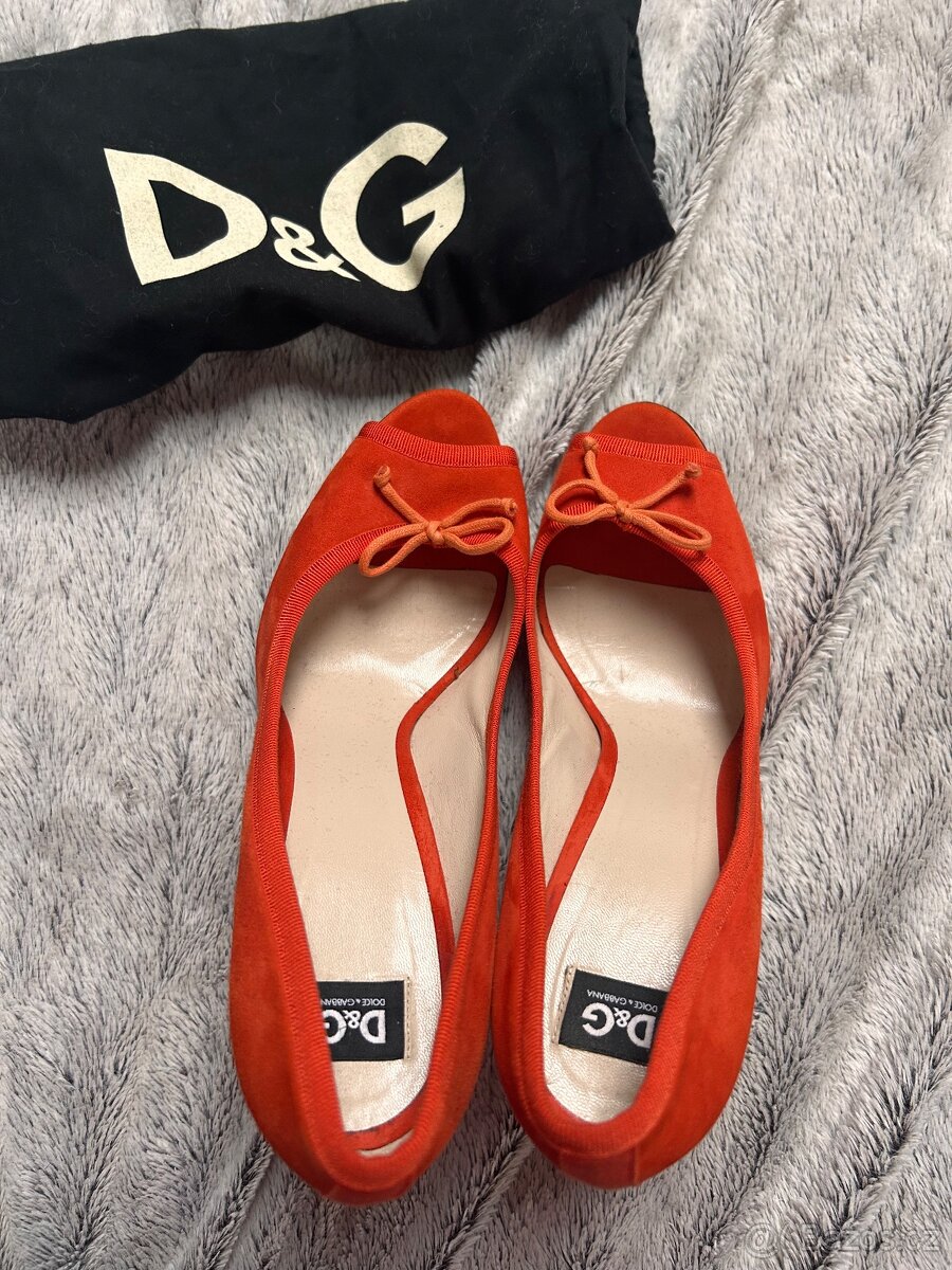 Lodičky Dolce & Gabbana s otevřenou špičkou kožené Sleva - 4