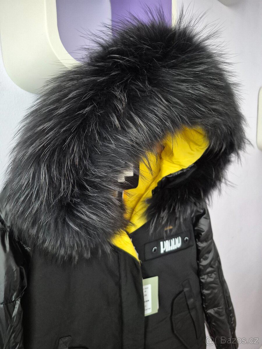Nová dámská bunda s pravou kožešinou, velikost S - 4