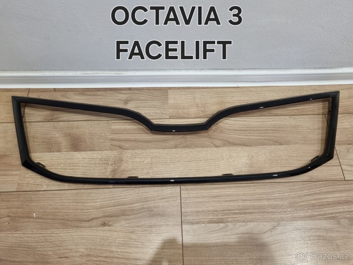 PREDNI MASKA OCTAVIA 3 / 3FL / 4 RAMECEK GRILU MASKY CERNY - 4