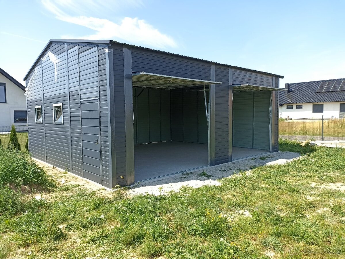 Plechová garáž 7x6m - 4