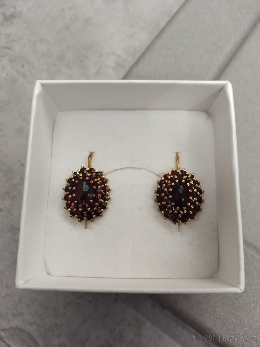 Náušnice český granát - 4
