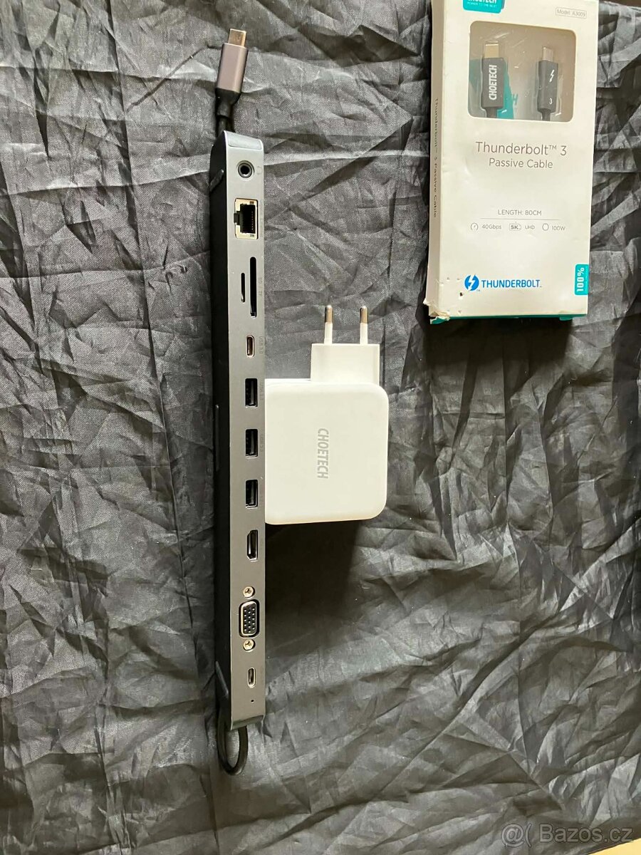 CHOETECH Dokovací stanice 11v1,adaptér 100W PD,kabel Thunder - 4