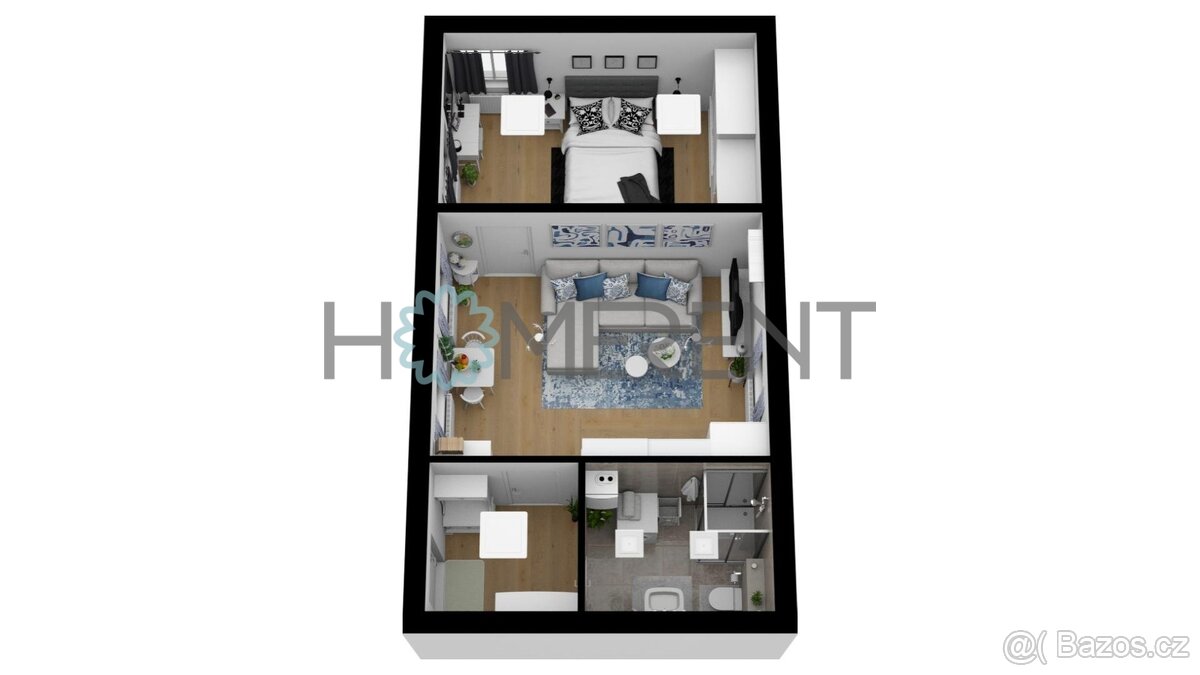 Pronájem bytu 2+kk, 42m² - Praha - Libeň, ul. Turnovská – pohled 4