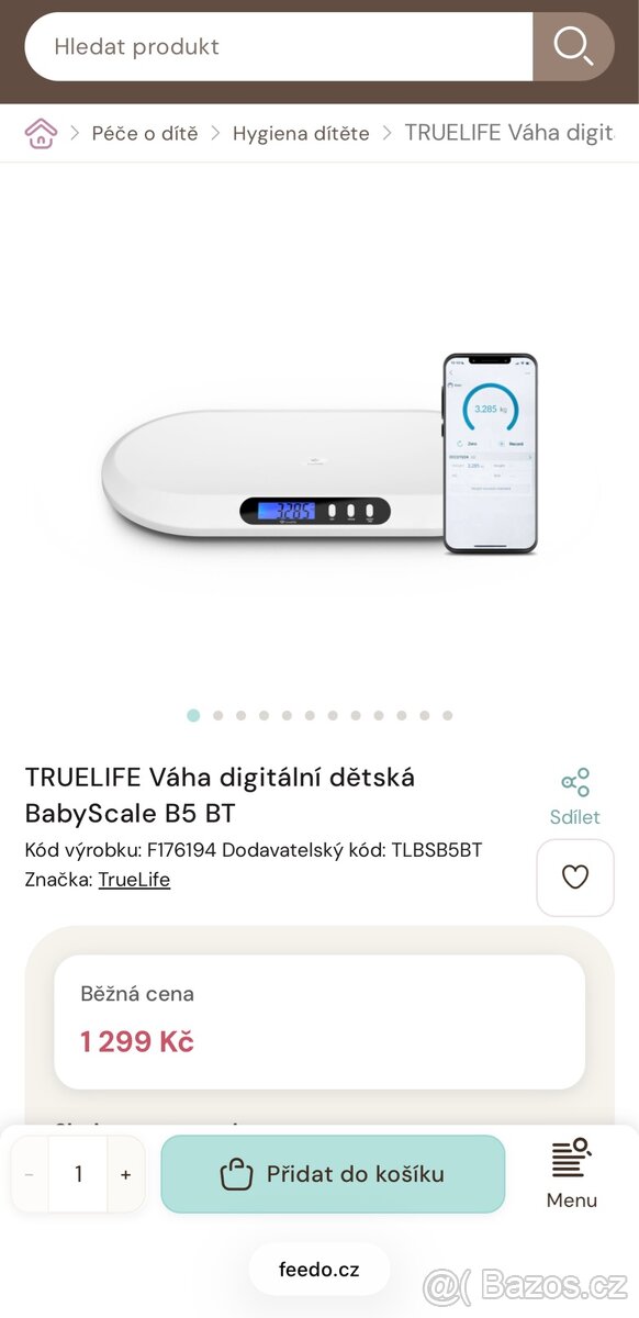 Kojenecká váha TRUELIFE BabyScale B5 BT - 4