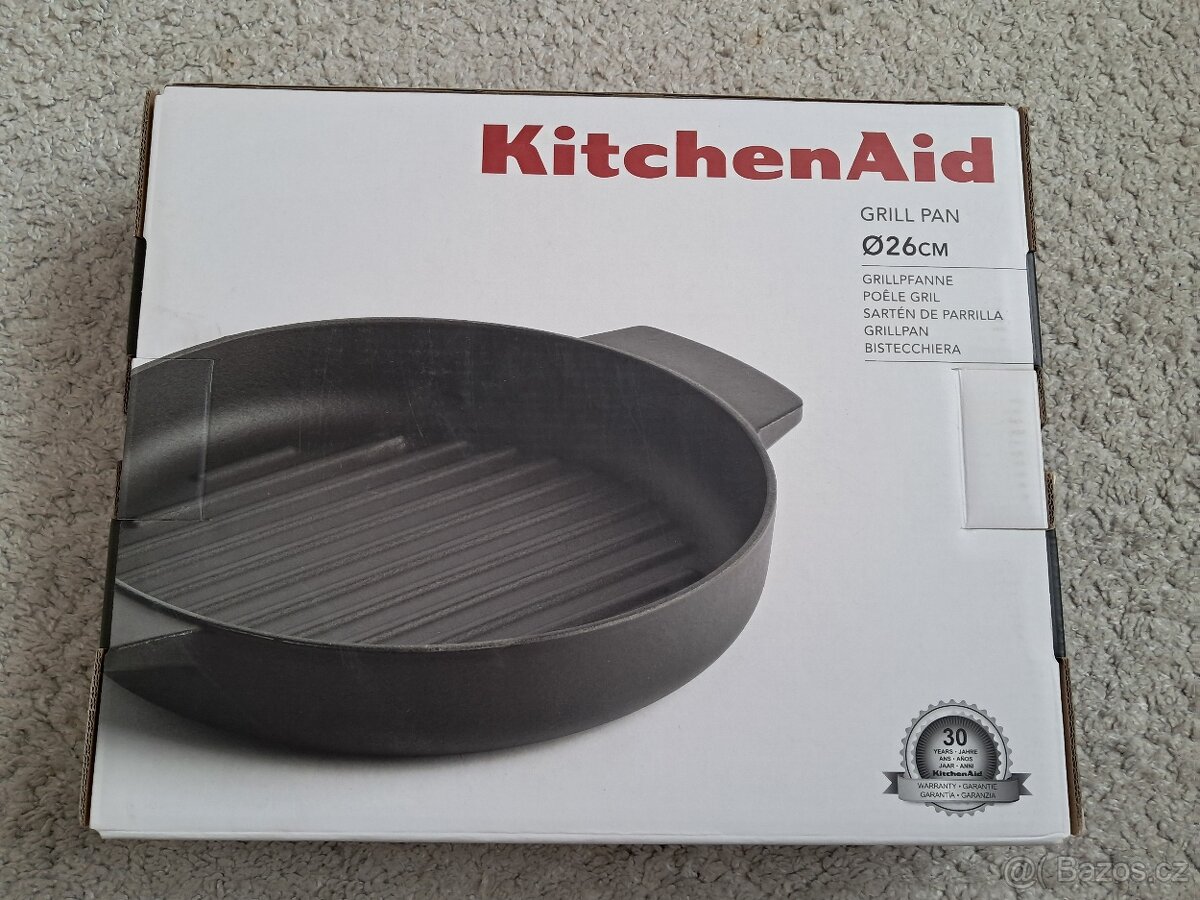 Litinová grilovací pánev, průměr 26 cm, nová - 4